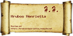 Hrubos Henrietta névjegykártya