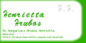 henrietta hrubos business card
